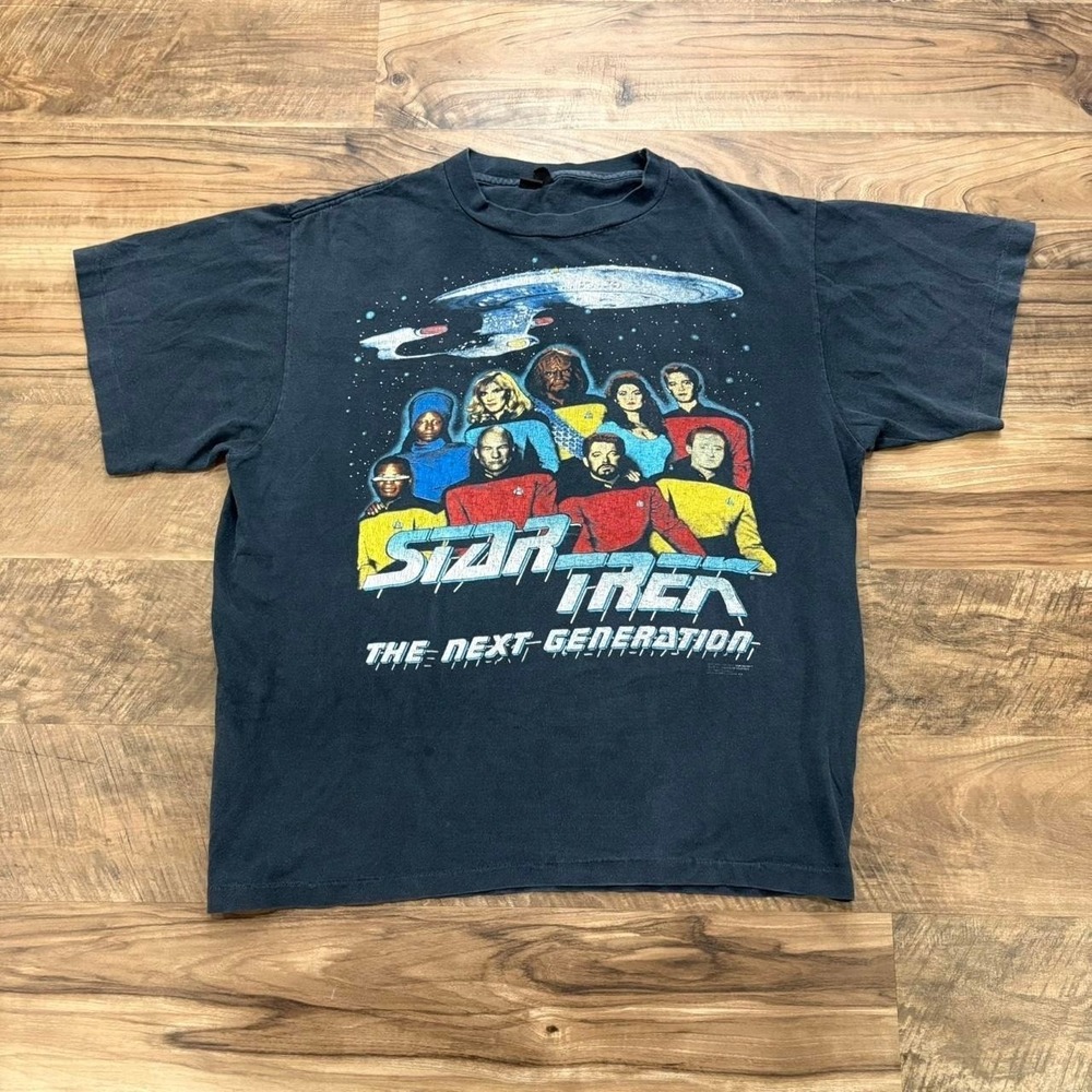 Vintage Y2K Star Trek TNG Graphic T Shirt 1991 Changes Tag Single Stitch XL